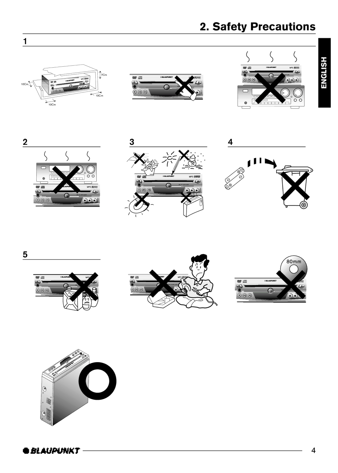 Blaupunkt DVD-ME3, DVD-ME2 manual 7Cm 10Cm 