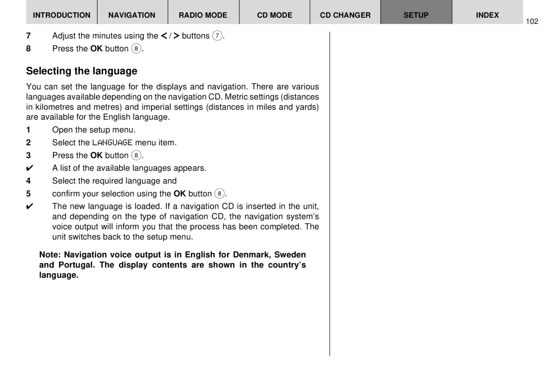 Blaupunkt DX-R70 operating instructions Selecting the language 