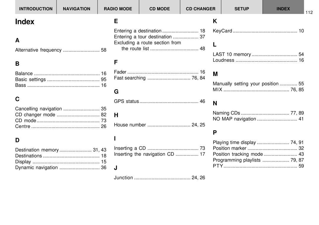 Blaupunkt DX-R70 operating instructions Index 