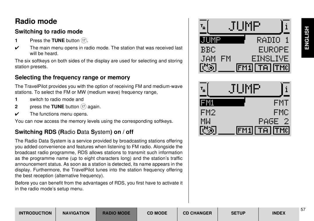 Blaupunkt DX-R70 operating instructions FM1, FM2, Radio mode 