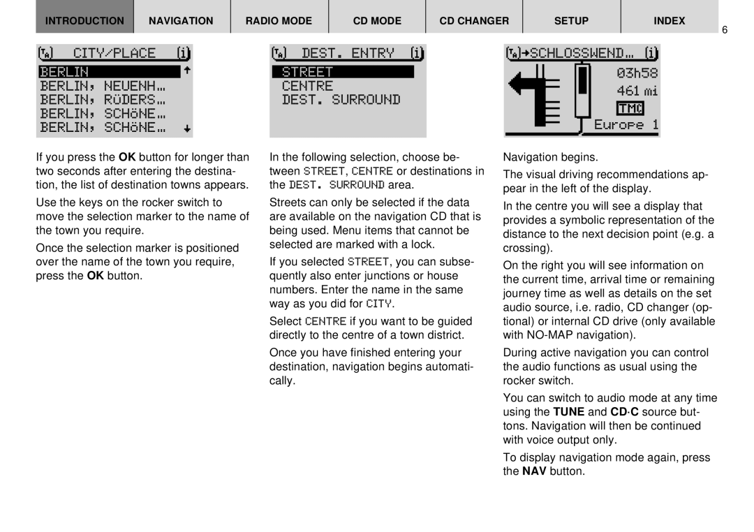 Blaupunkt DX-R70 operating instructions Berlin Street 