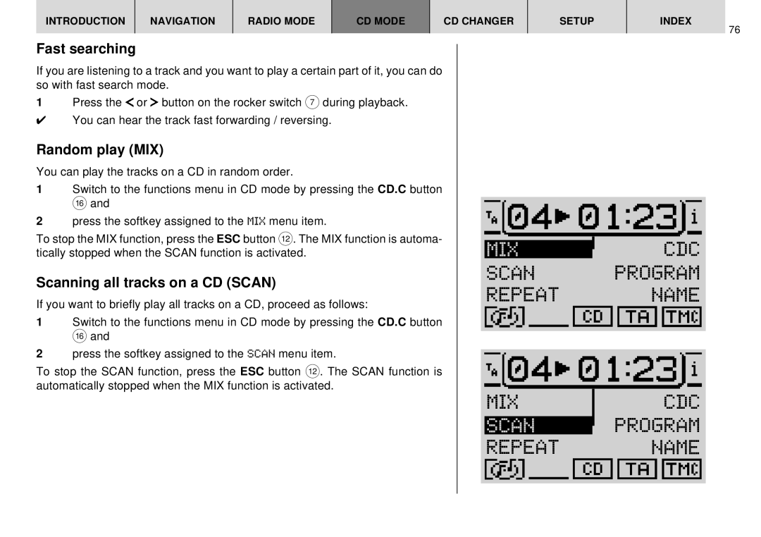 Blaupunkt DX-R70 operating instructions Mix, Scan 