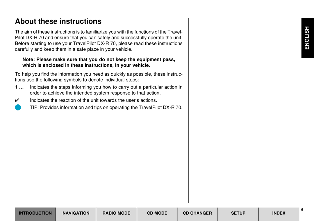 Blaupunkt DX-R70 operating instructions About these instructions 