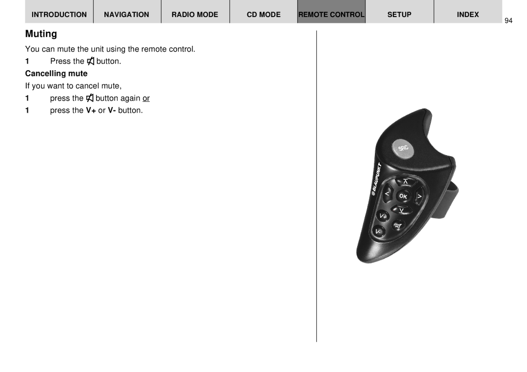 Blaupunkt DX-R70 operating instructions Muting, Cancelling mute 