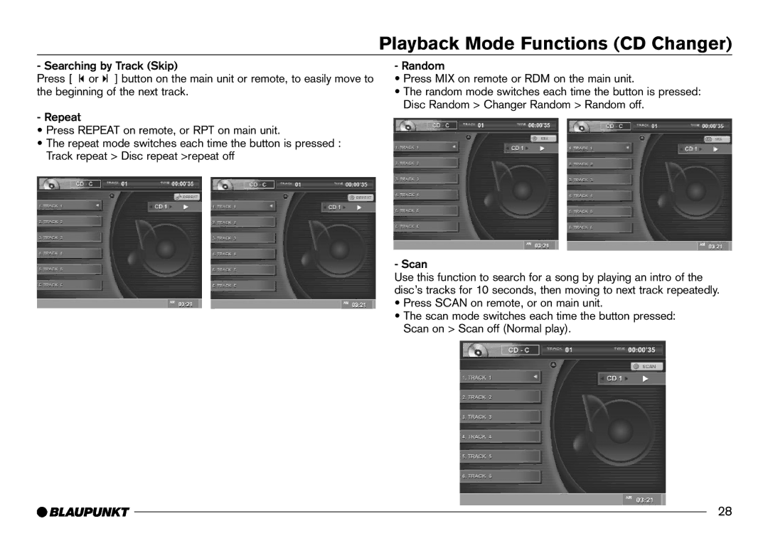 Blaupunkt IVDM-7002 manual Press MIX on remote or RDM on the main unit 