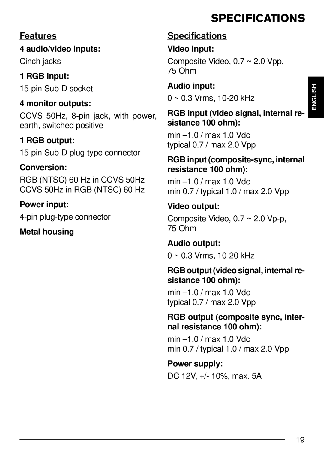 Blaupunkt IVSC-5501 installation instructions Specifications, Features 