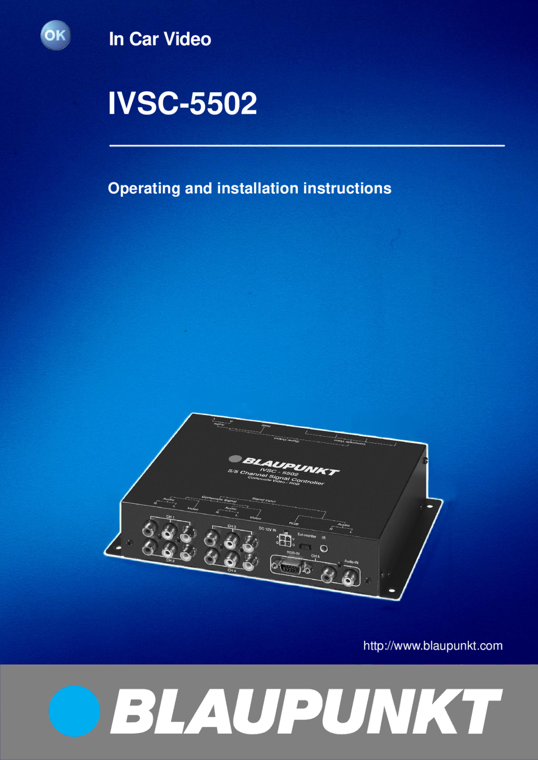 Blaupunkt IVSC-5502 installation instructions 