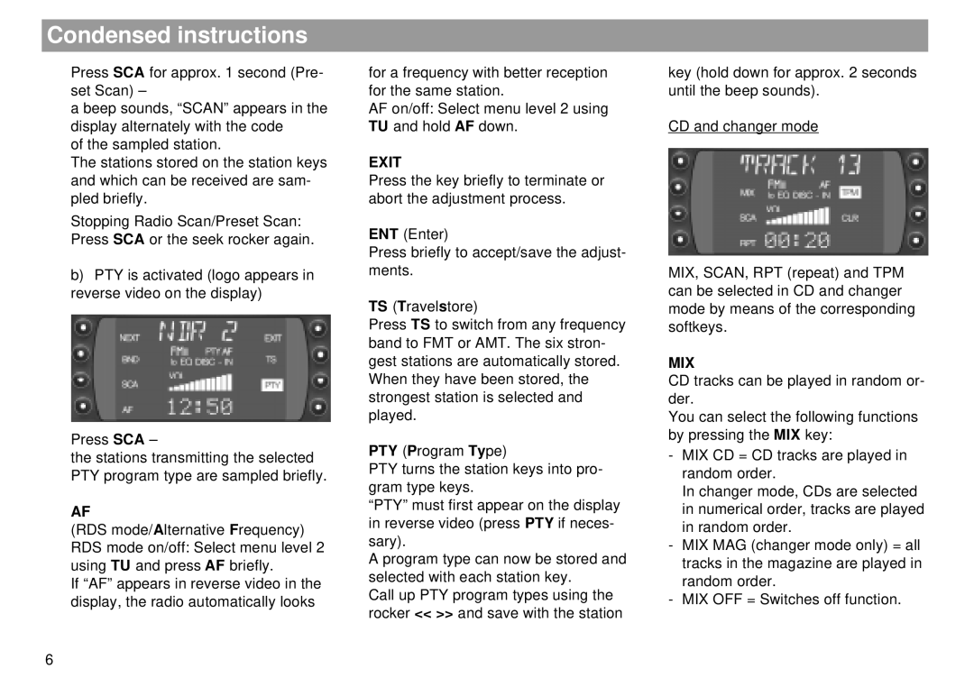 Blaupunkt Mnchen RDM 169 operating instructions Exit, Mix 