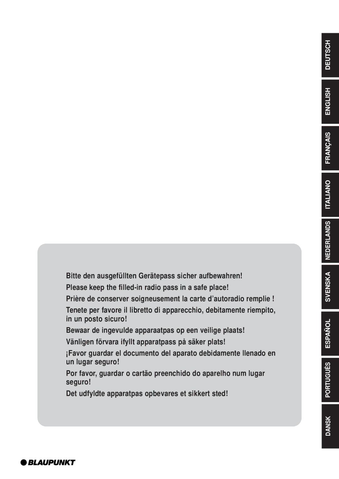 Blaupunkt MP35 operating instructions 