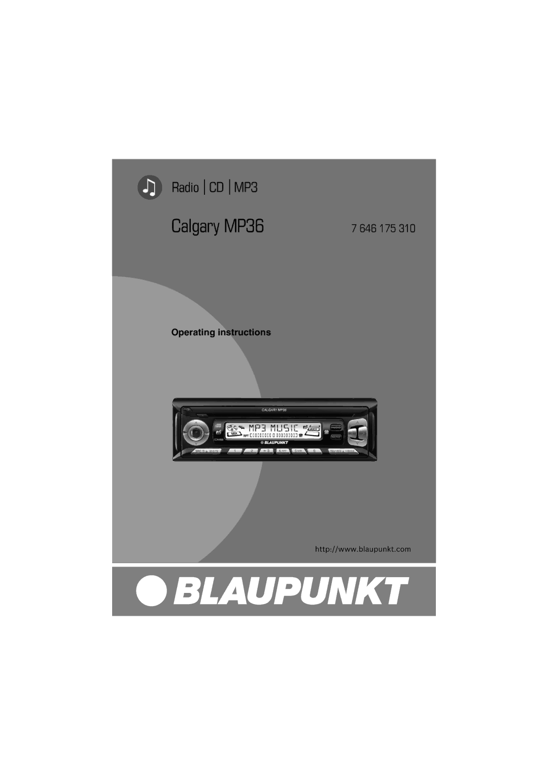 Blaupunkt operating instructions Calgary MP36 