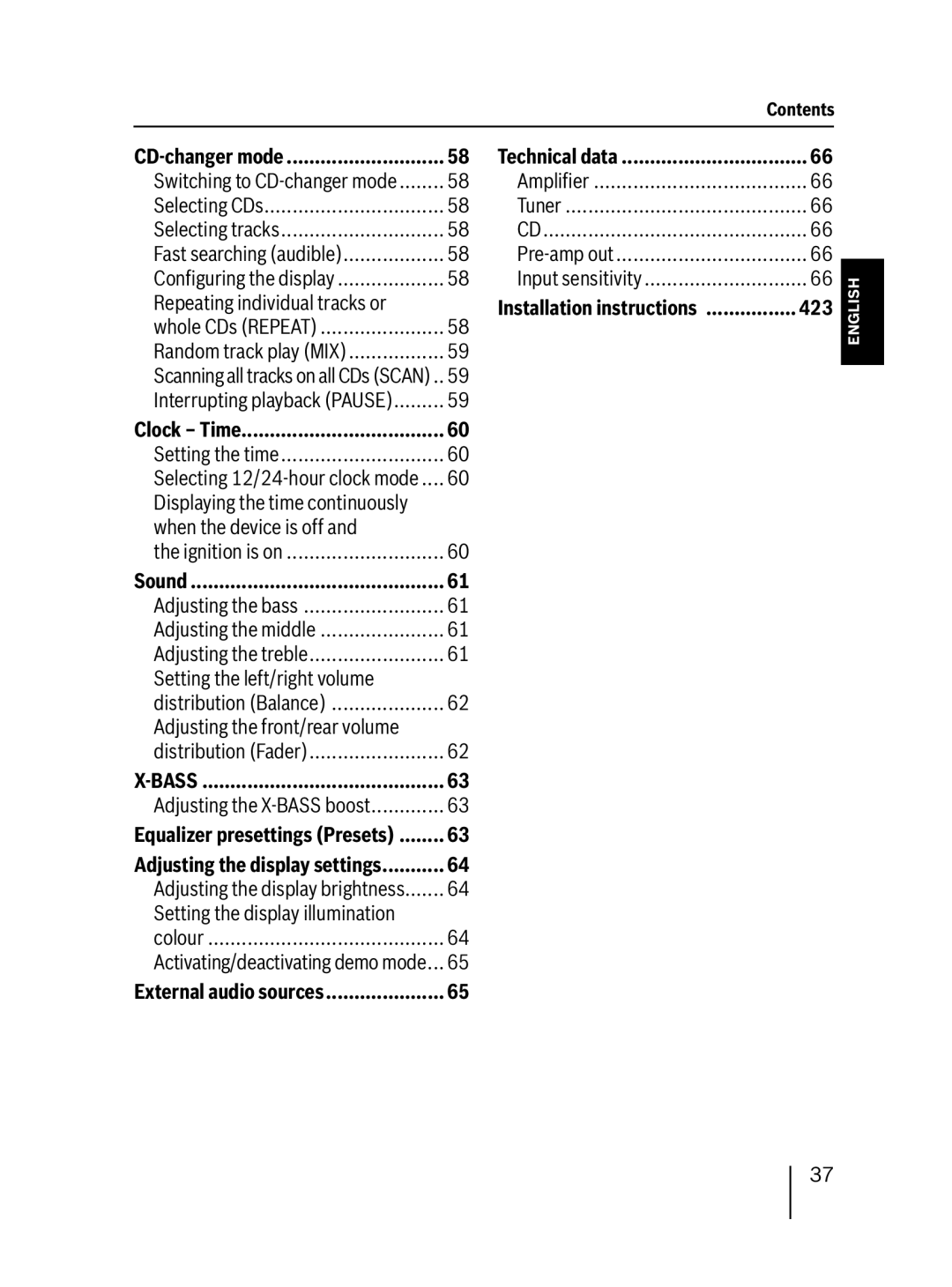 Blaupunkt MP38 installation instructions Sound 