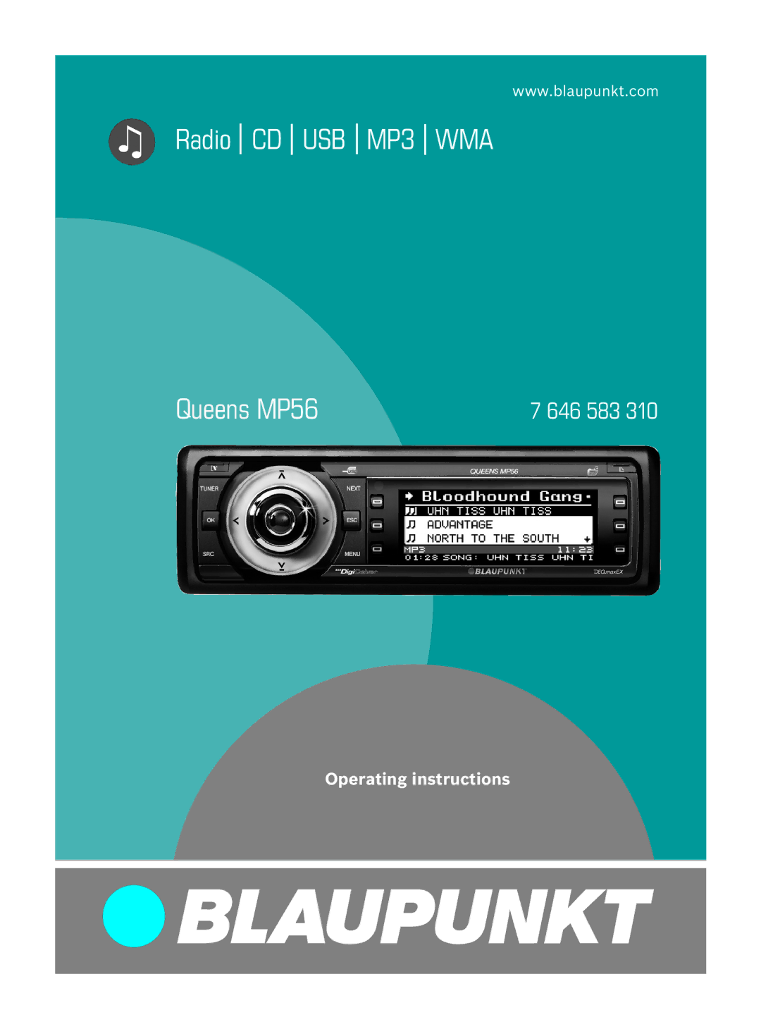 Blaupunkt MP56 7 646 583 310 operating instructions USB MP3 WMA 