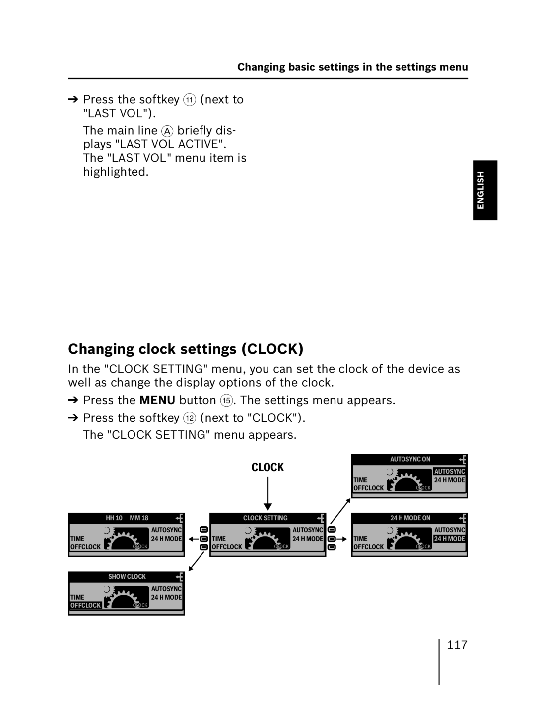 Blaupunkt MP56 7 646 583 310 operating instructions Changing clock settings Clock 