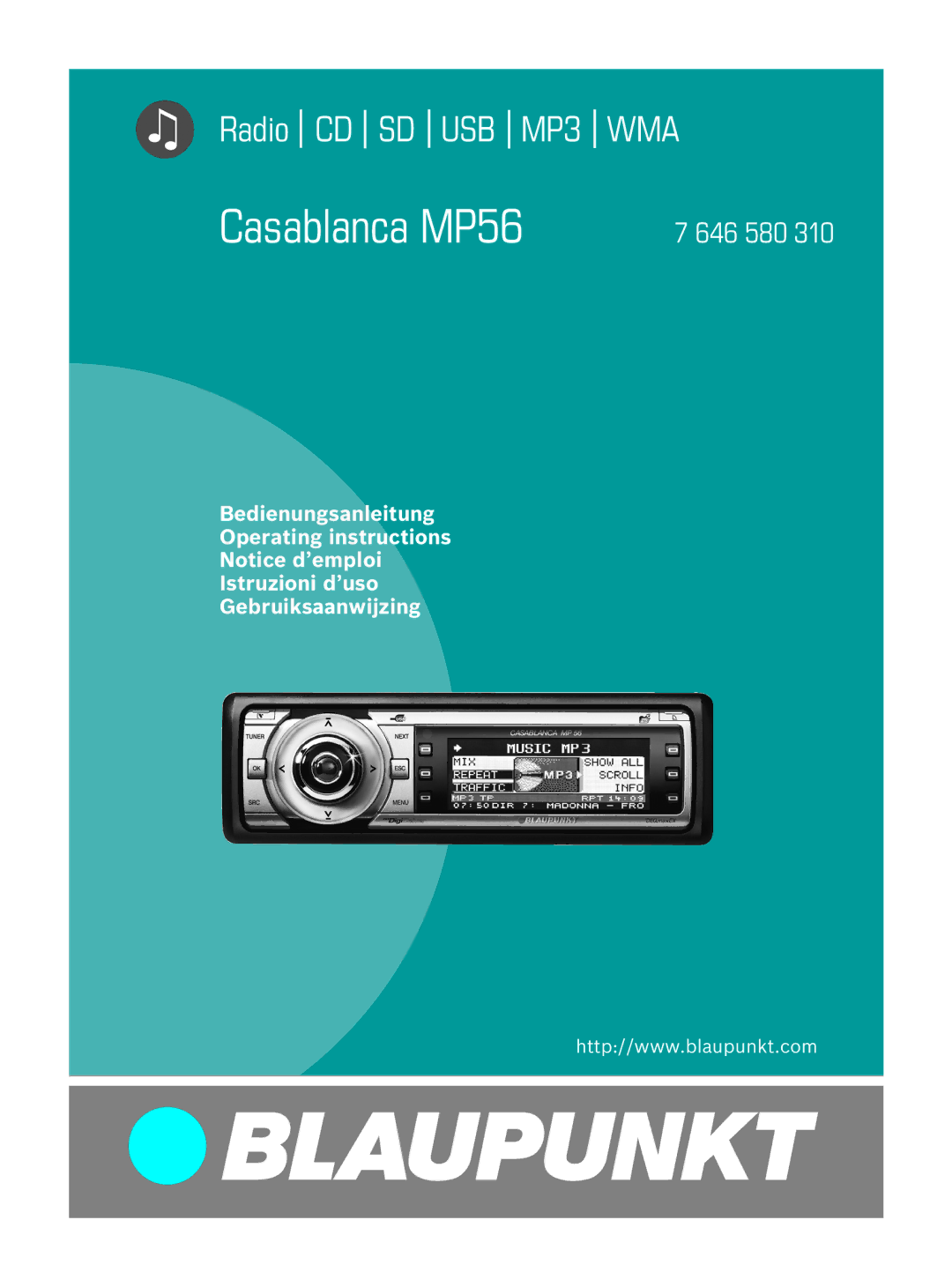 Blaupunkt operating instructions Casablanca MP56 