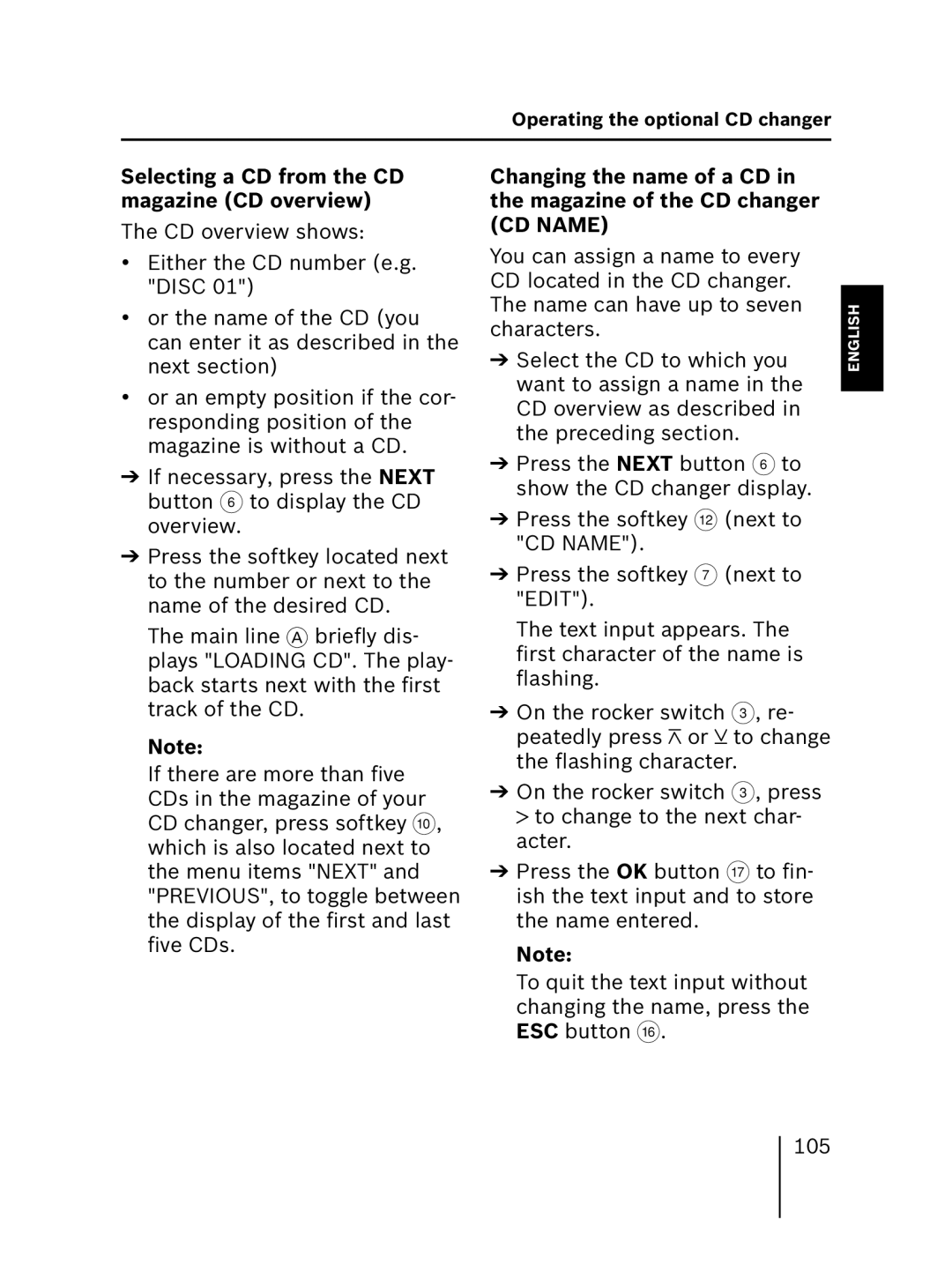 Blaupunkt MP56 operating instructions Selecting a CD from the CD magazine CD overview 