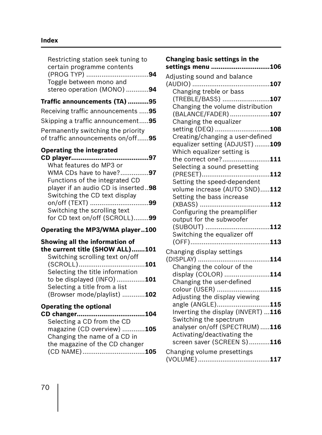 Blaupunkt MP56 operating instructions 100 