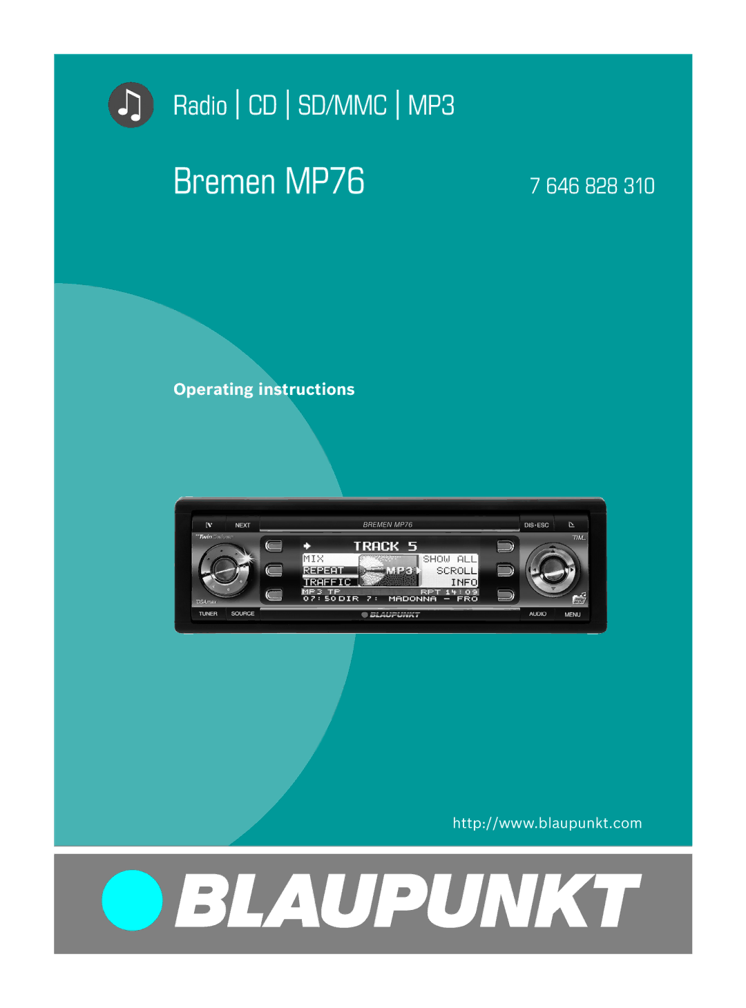 Blaupunkt operating instructions Bremen MP76 