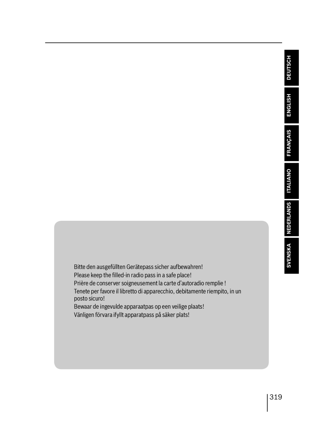 Blaupunkt MP76 operating instructions 319 