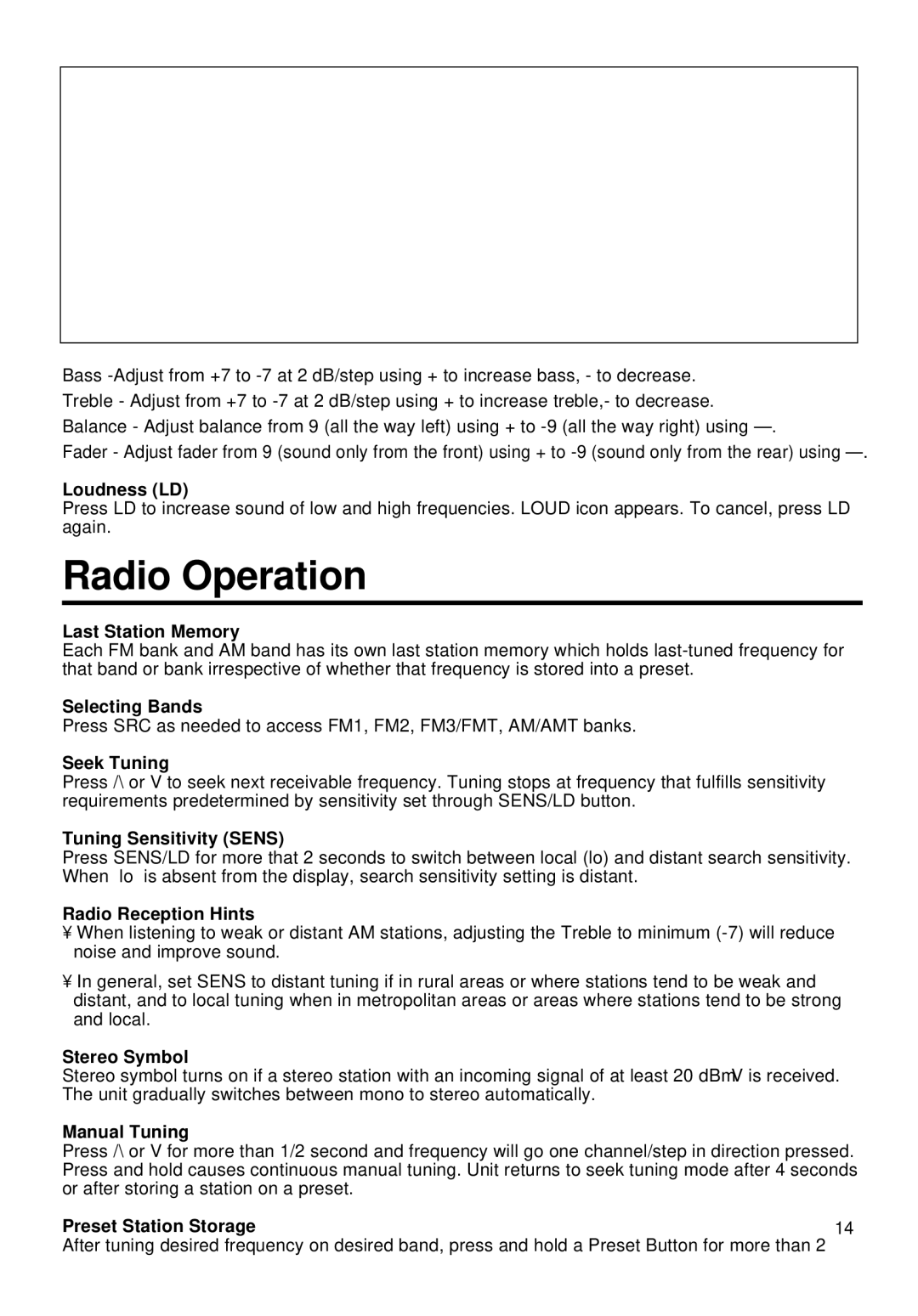 Blaupunkt ORLANDO CM127 manual Radio Operation 