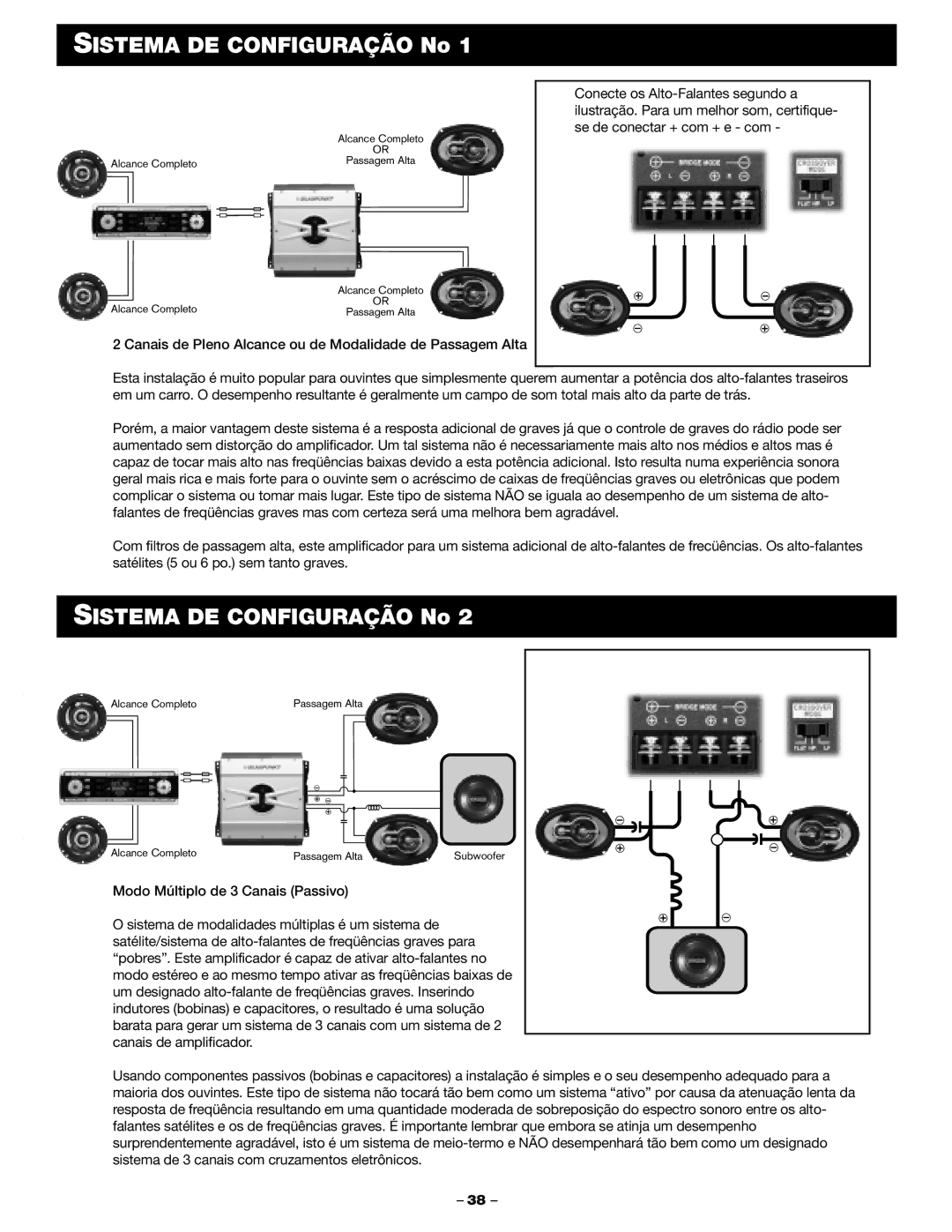 Blaupunkt PCA 2100, PCA 250 manual Sistema DE Configuração No 