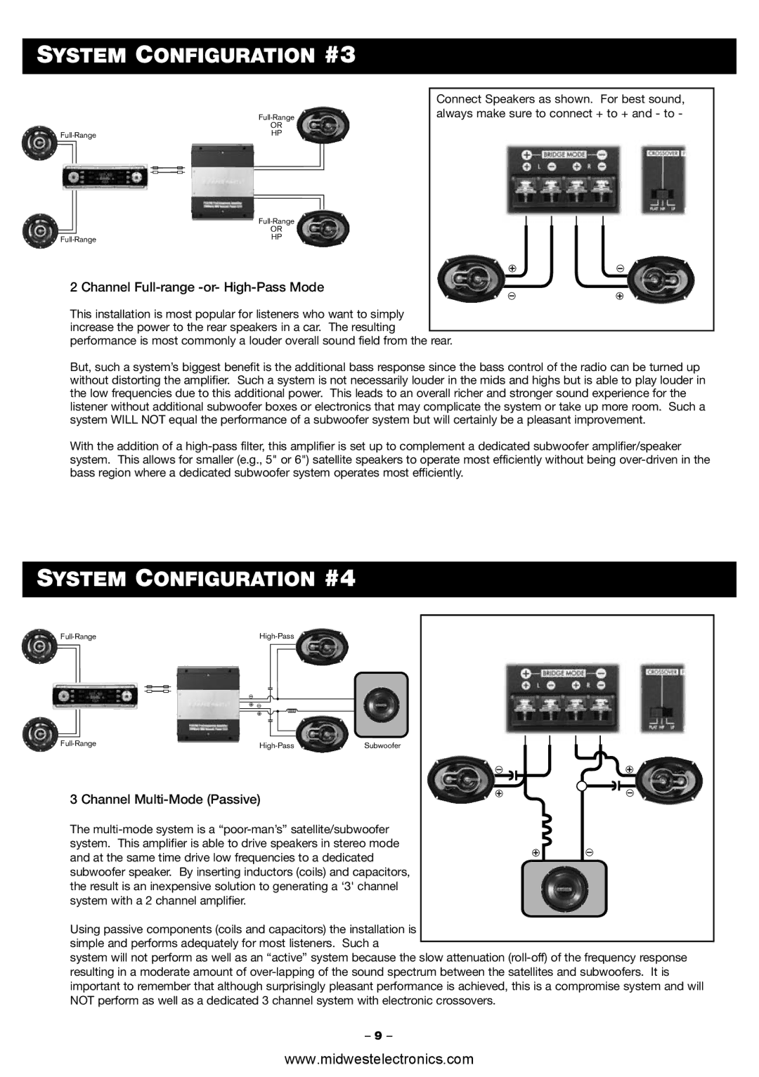 Blaupunkt PCA260, PCA2120 manual System Configuration #3, System Configuration #4 