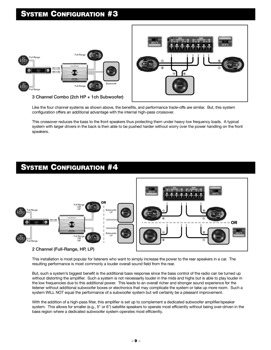 Blaupunkt PCA450 manual System Configuration #3, System Configuration #4 