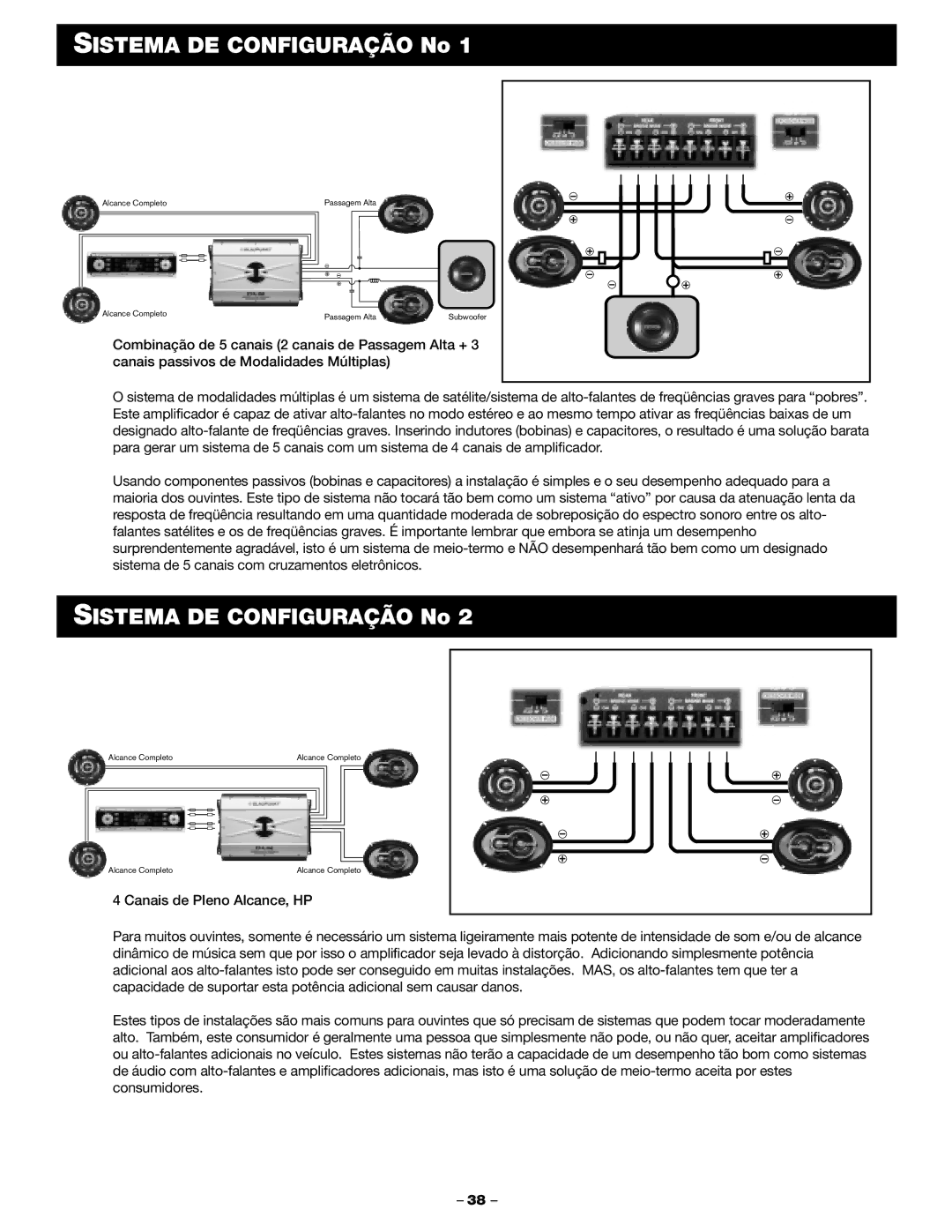 Blaupunkt PCA450 manual Sistema DE Configuração No 