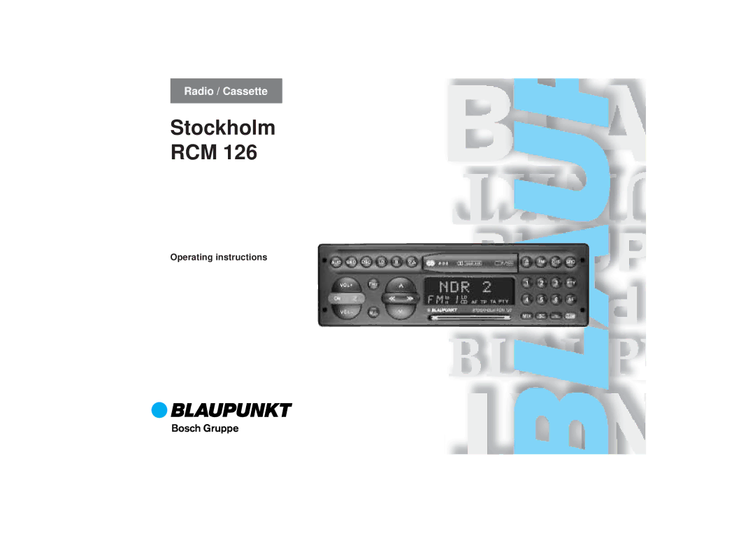 Blaupunkt RCM 126 operating instructions Stockholm RCM 