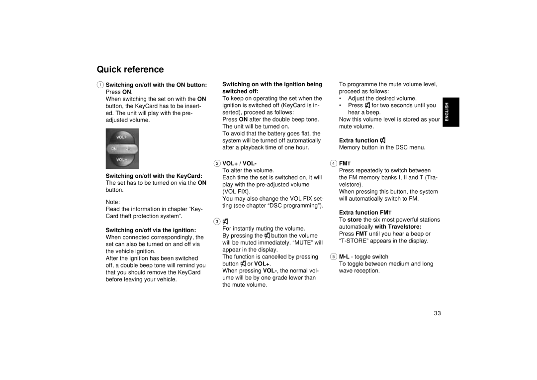 Blaupunkt RCM 126 operating instructions Quick reference, Fmt 