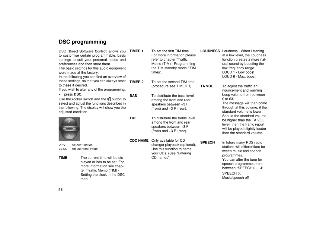 Blaupunkt RCM 126 operating instructions DSC programming 