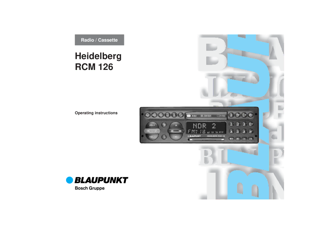 Blaupunkt RCM 126 operating instructions Heidelberg RCM 