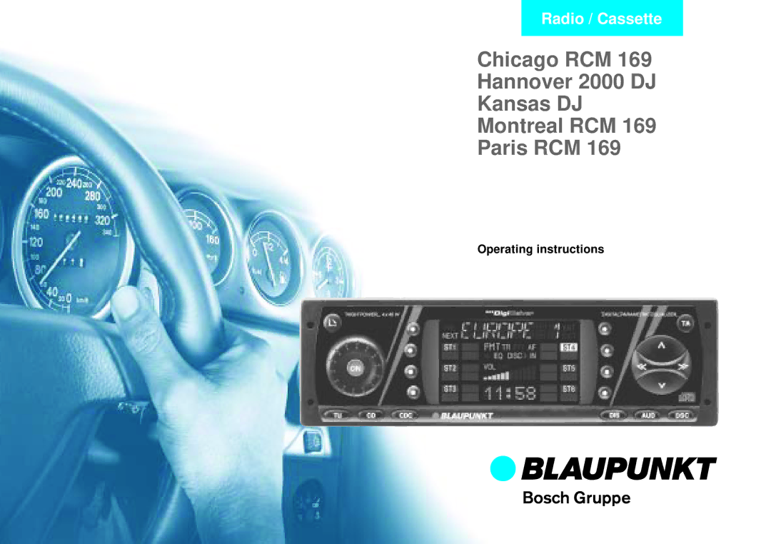 Blaupunkt 2000 DJ, RCM 169 operating instructions Operating instructions 