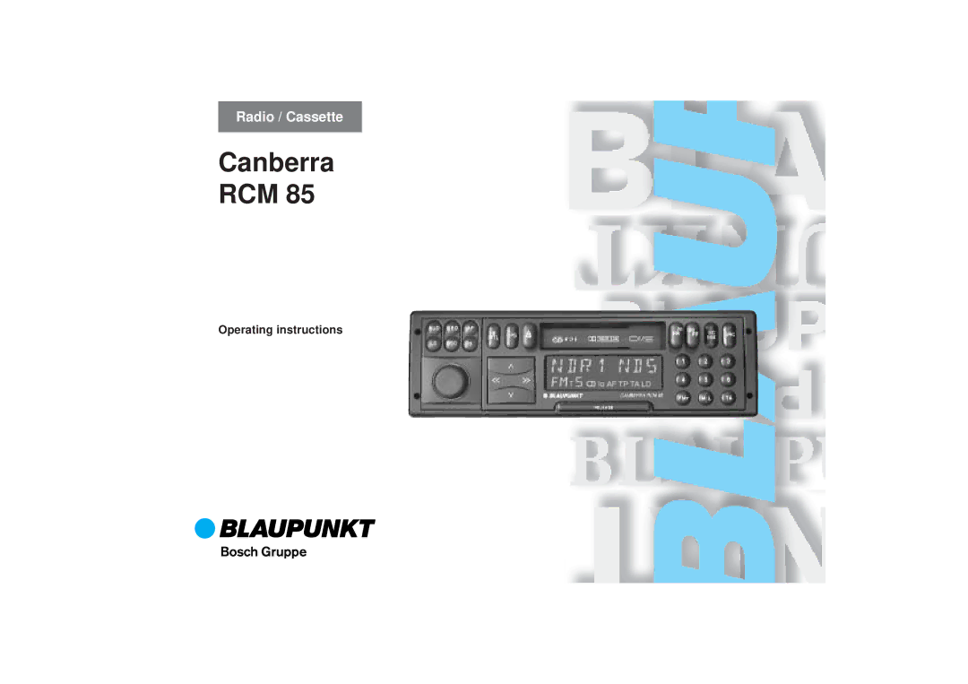 Blaupunkt RCM 85 operating instructions Casablanca RCM 