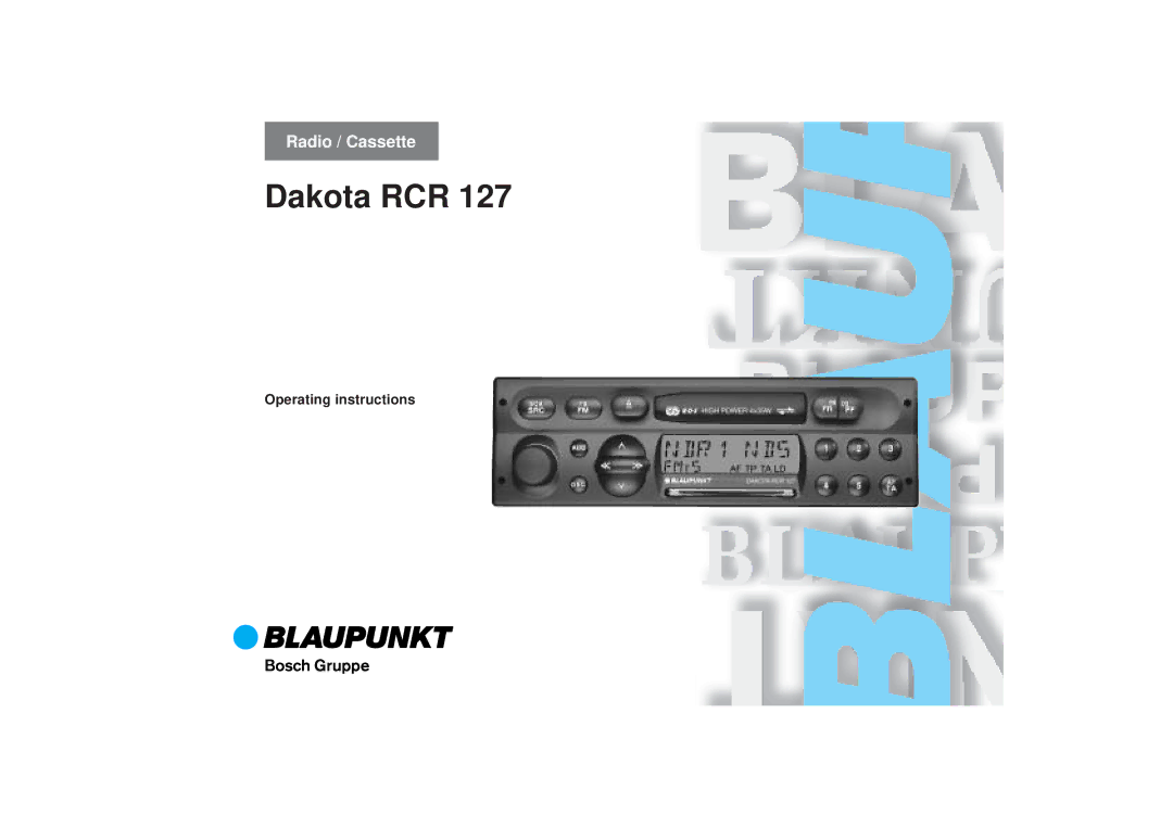 Blaupunkt RCR 127 operating instructions Dakota RCR 