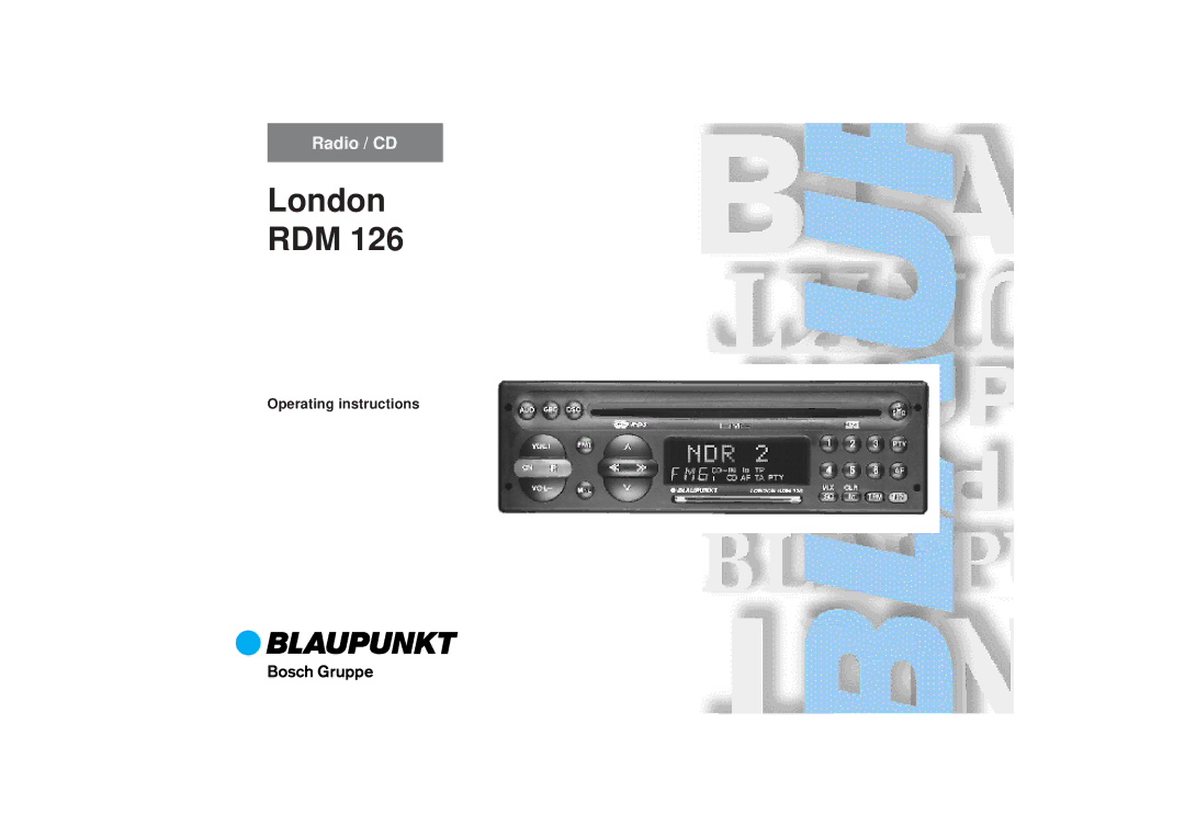 Blaupunkt RDM 126 operating instructions Toronto RDM 