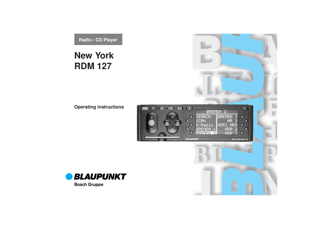 Blaupunkt RDM 127 operating instructions New York RDM 