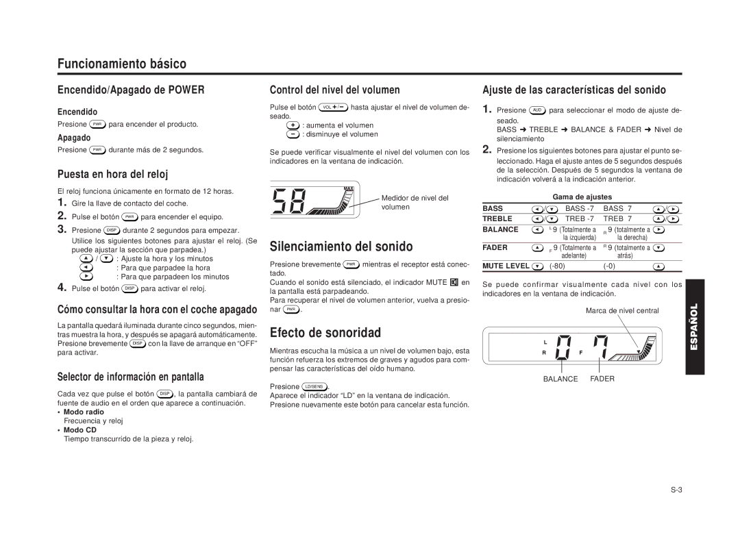 Blaupunkt RPD 540 manual Funcionamiento básico, Silenciamiento del sonido, Efecto de sonoridad 