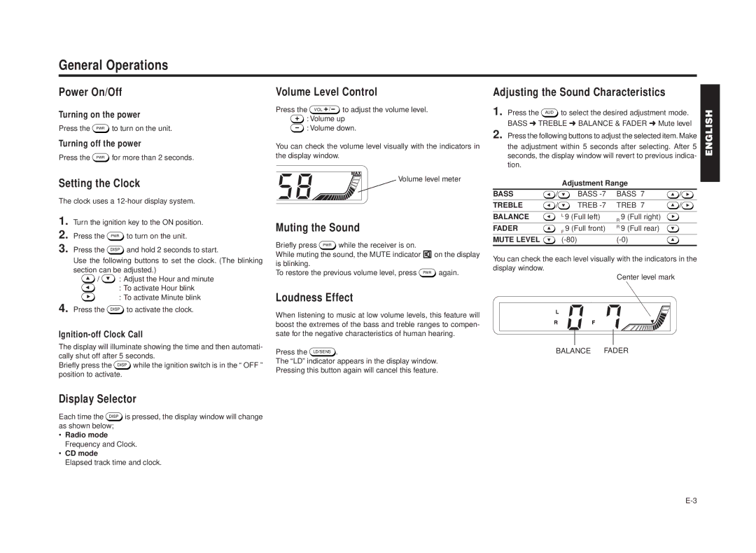 Blaupunkt RPD 540 manual General Operations 