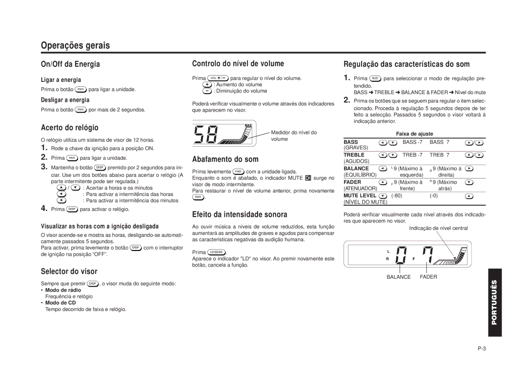 Blaupunkt RPD 545 manual Operações gerais 