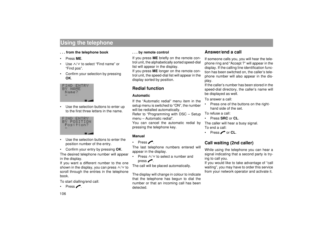 Blaupunkt RTM 127 operating instructions Answer/end a call, Redial function, Call waiting 2nd caller 