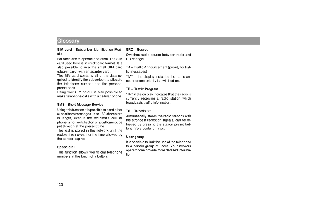 Blaupunkt RTM 127 operating instructions Speed-dial, User group 