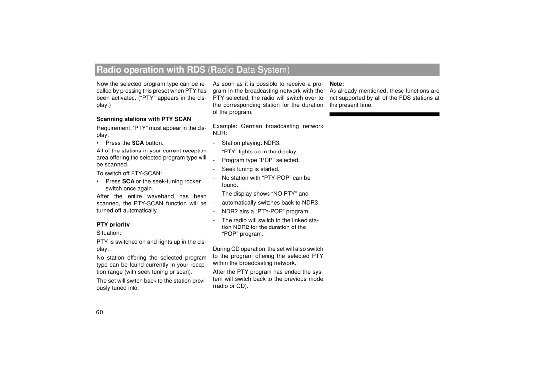 Blaupunkt SEATTLE RDM 169 operating instructions Scanning stations with PTY Scan, PTY priority 