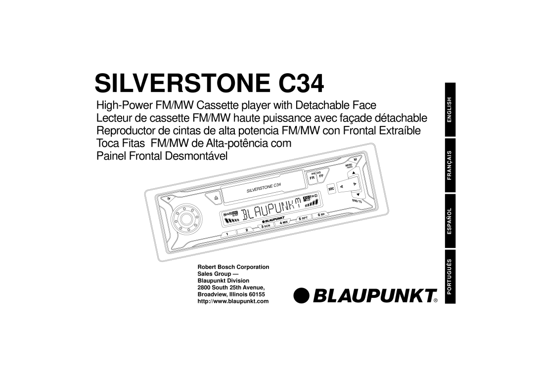 Blaupunkt SILVERSTONE C34 manual Silverstone C34 