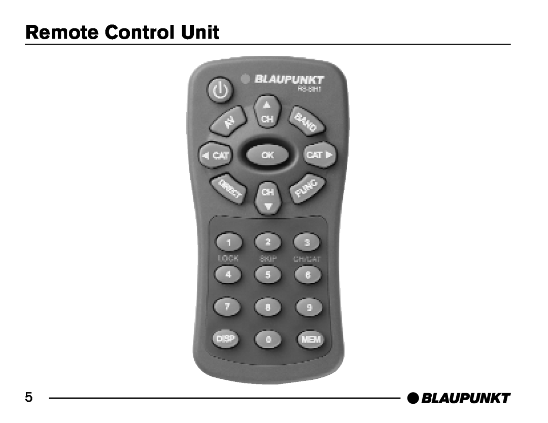 Blaupunkt SR04 manual Remote Control Unit 