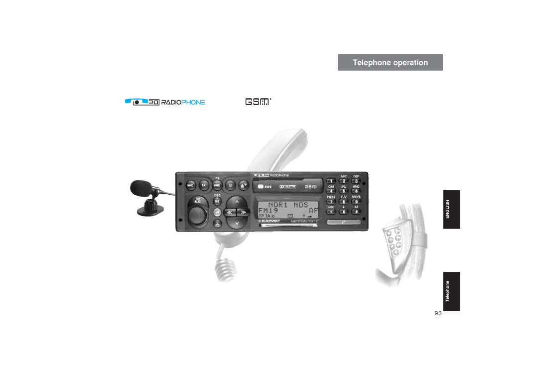 Blaupunkt TCM 127 operating instructions Telephone operation 