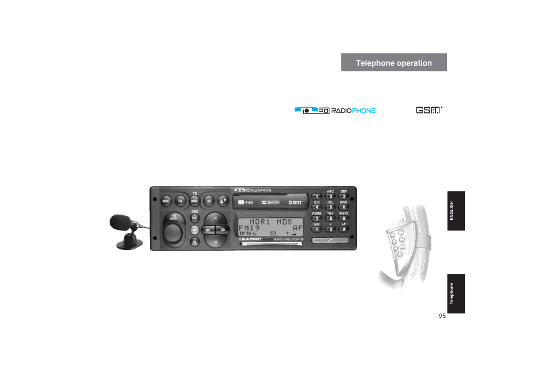 Blaupunkt TCM 169 operating instructions Telephone operation 