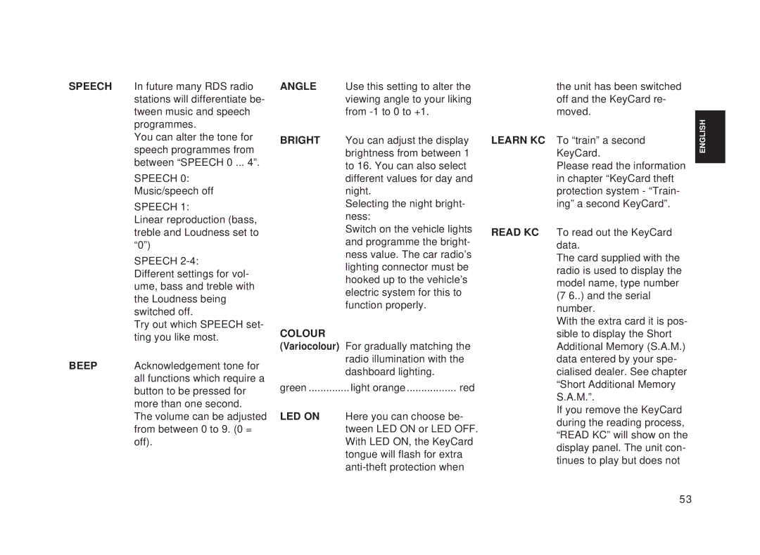 Blaupunkt Toronto RDM 128 operating instructions Colour 