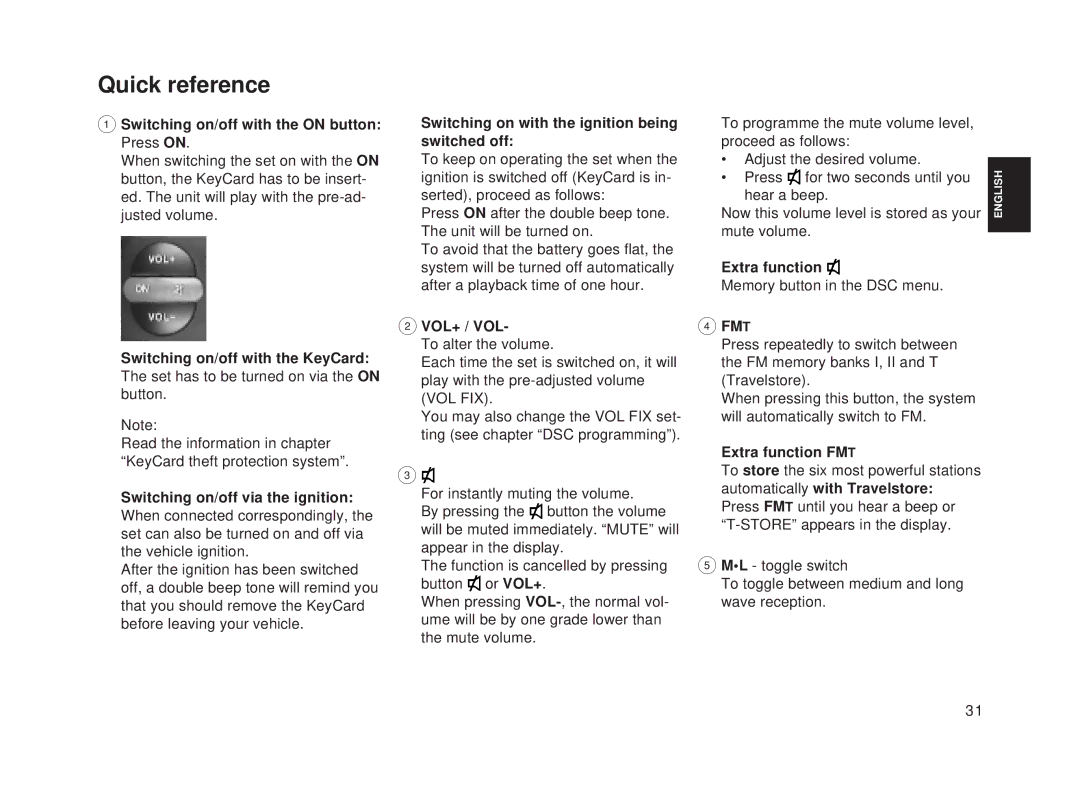 Blaupunkt Toronto RDM 128 operating instructions Quick reference, Fmt 