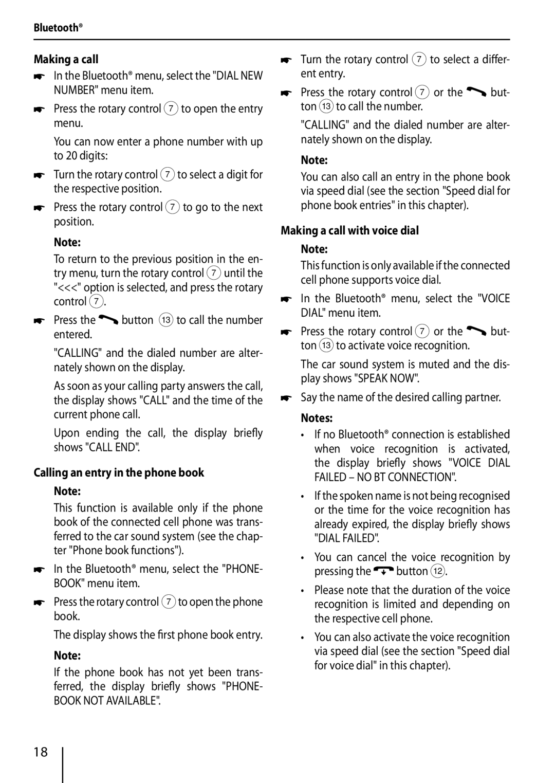 Blaupunkt TRUE installation instructions Calling an entry in the phone book, Making a call with voice dial 