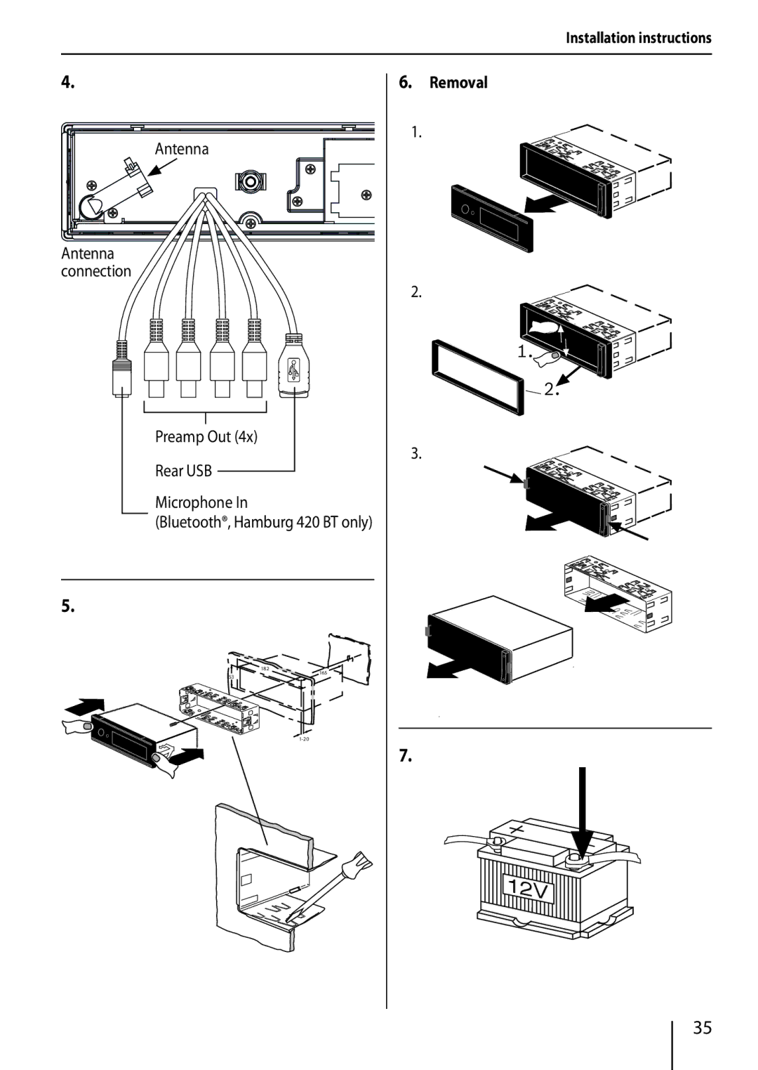 Blaupunkt TRUE installation instructions Removal 